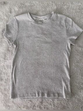 Aritzia HomeStretch Rib Tune T-Shirt Heather Cloud White